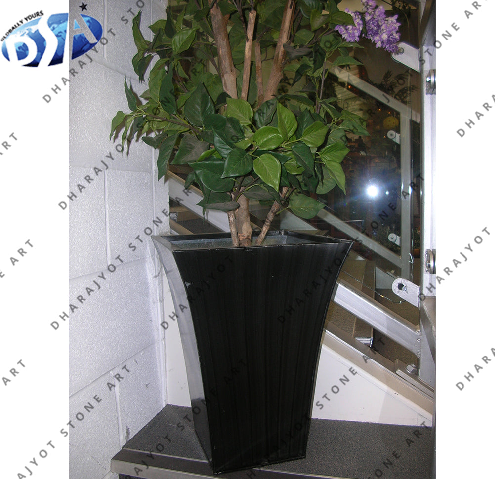 Hotel Decoration Black Marble Flower Vase