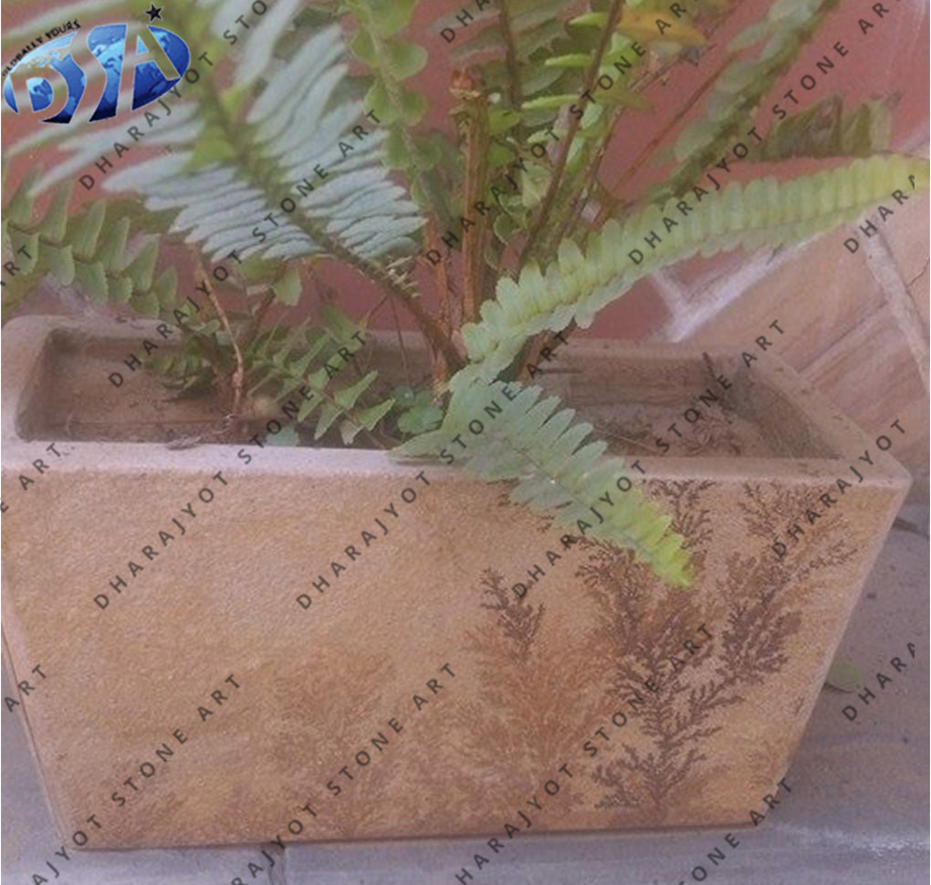 Sandstone Rectangle Garden Planter