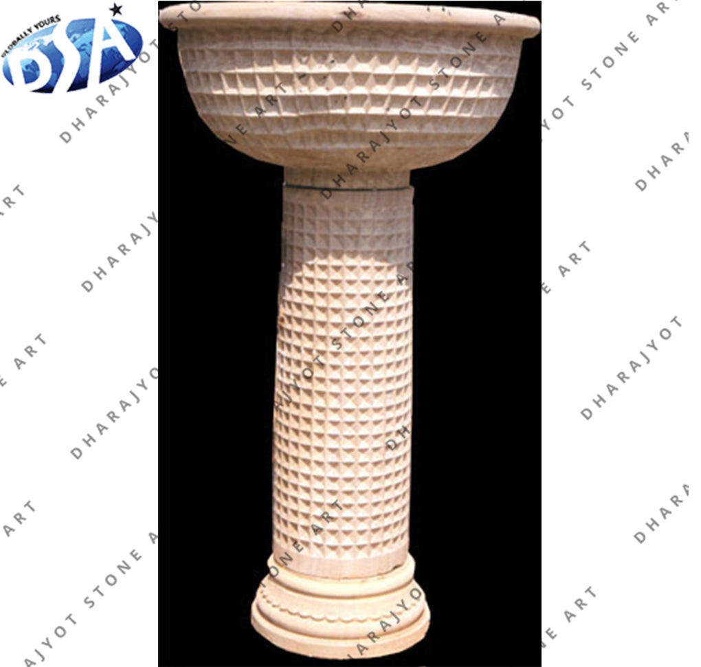 White Sandstone Antique Style Flower Pots