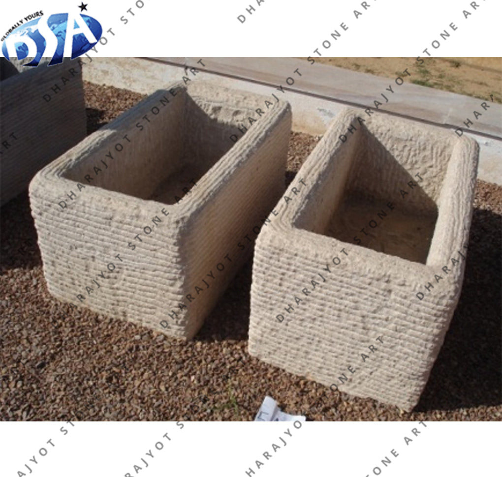 Large Garden Freestanding Sandstone Flower Planter Pot