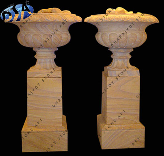 Natural Finishing Natural Colour Sandstone Garden Planters