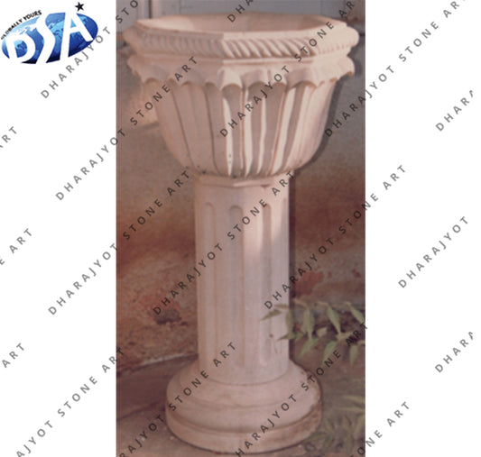 Off White Sandstone Flower Pot