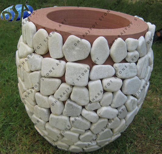 Garden Decoration Sandstone Pebble Planter