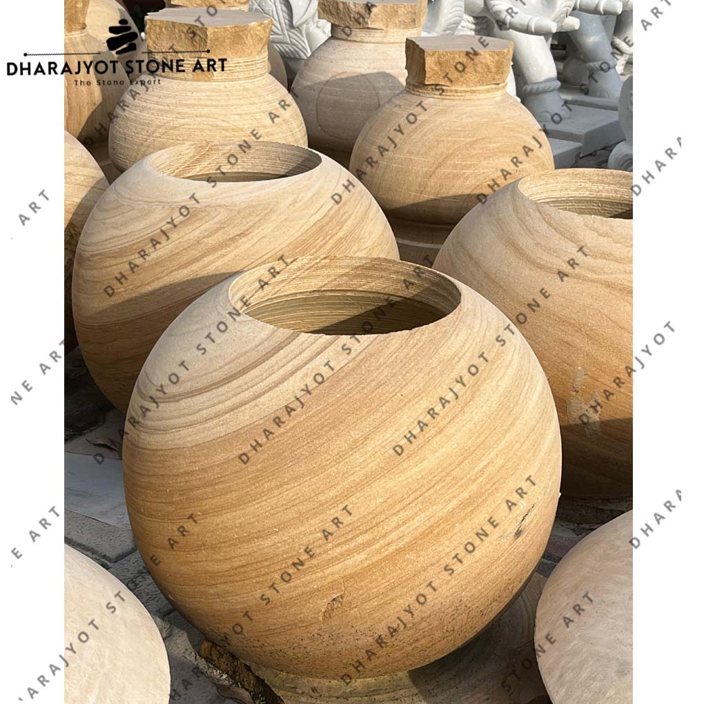 Garden Natural Stone Sandstone Flower Pots & Planters