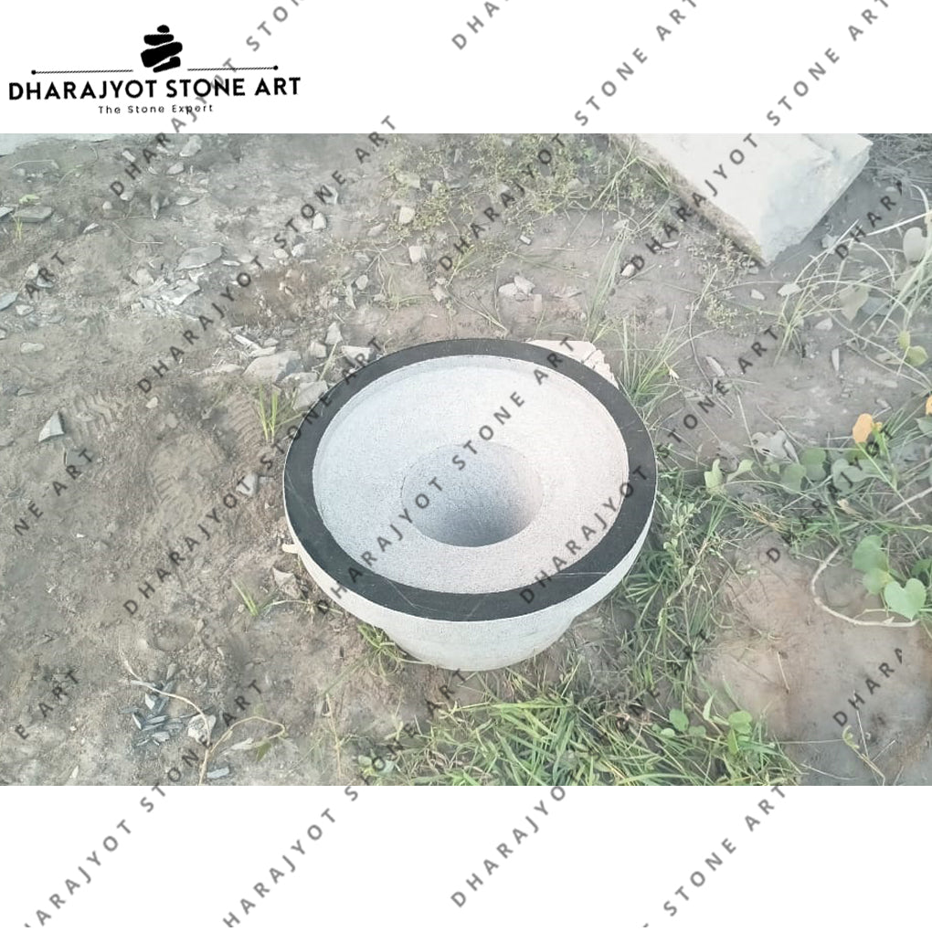 Elegant Outdoor Handcrafted Natural Stone Flower Pot