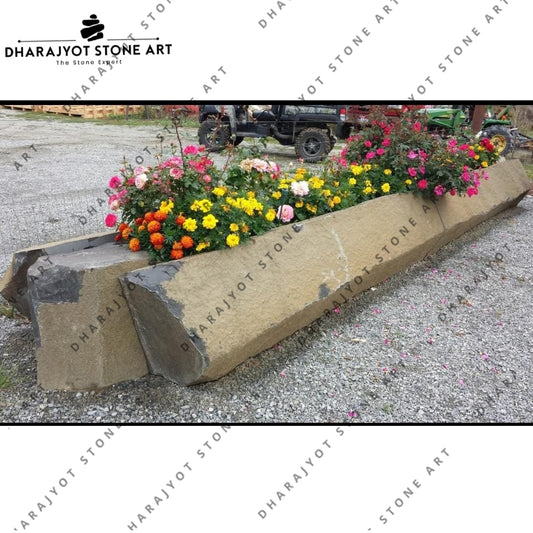 Eco-friendly Natural Boulder Stone Flower Pots Planter