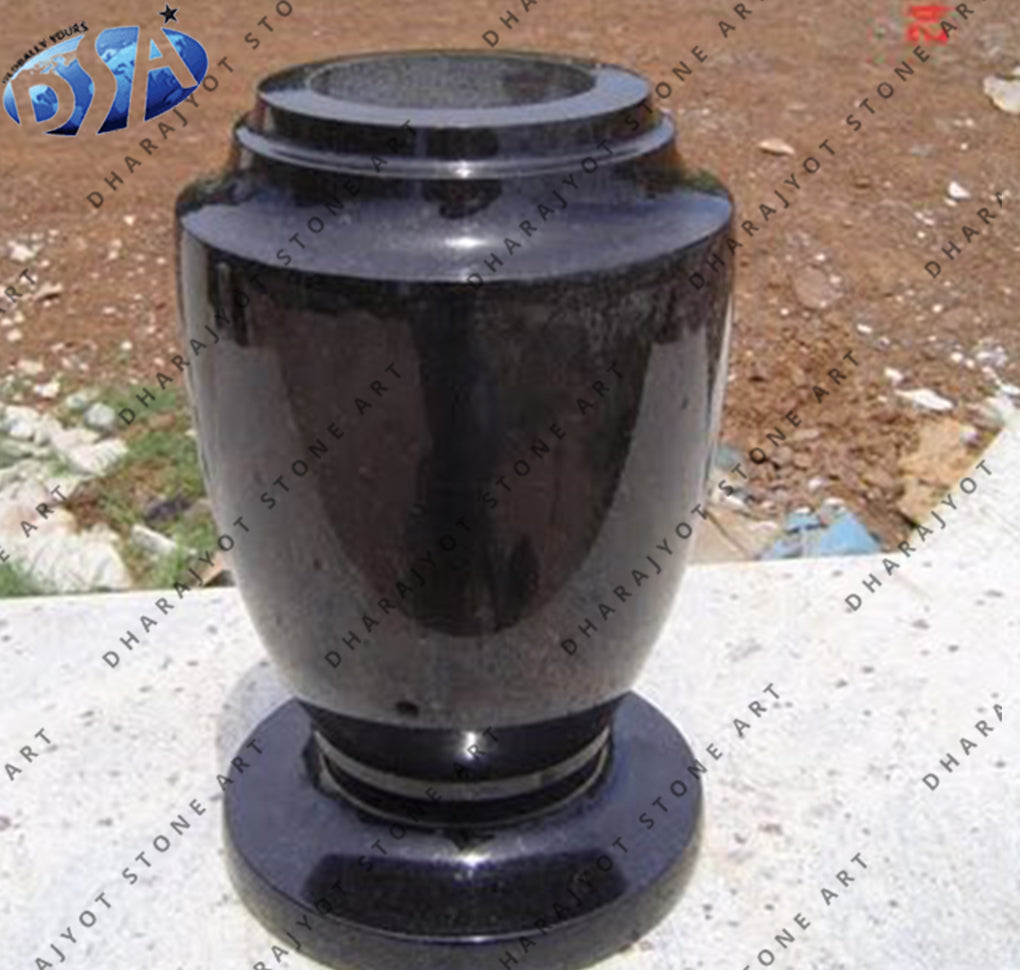 Classic Black Granite Stone Vases