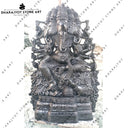 Black Granite Hand Carved Ganesh Statues