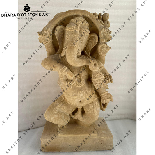 Traditional Handcrafted Stone Spiritual Elegant Ganesha Idol