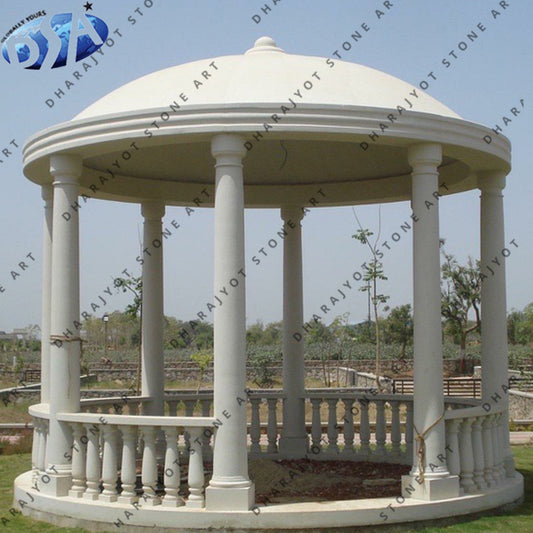 White Marble Round Gazebo