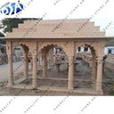 Bansi Pink Sandstone Carved Garden Gazebo