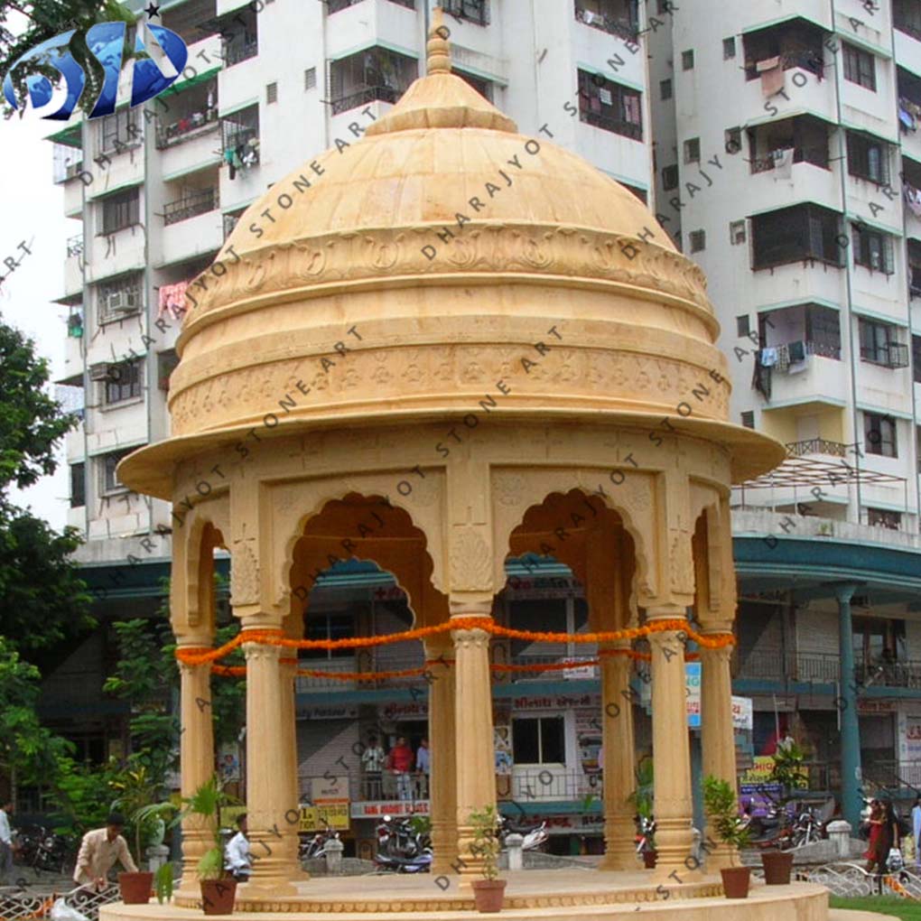 Outdoor Hand Carved Garden Sandstone Gazebo