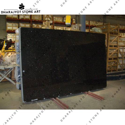 Angola Black Silver Flake Granite Slab