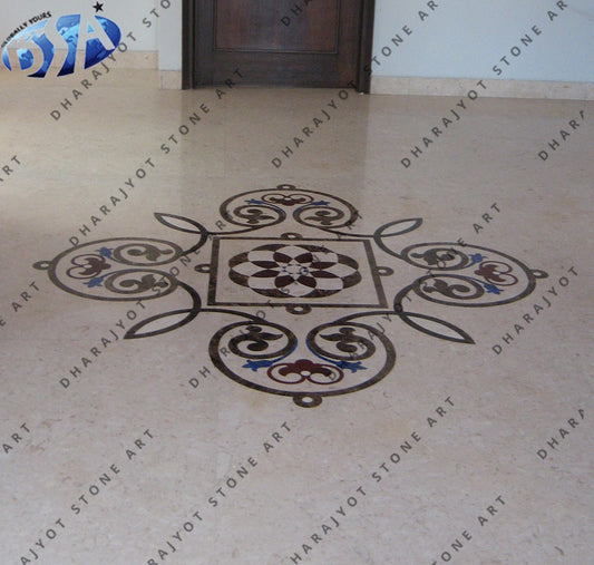 Commercial Building Marble Inlay Flooring