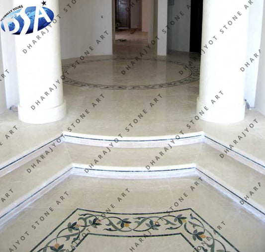European Style Waterjet Marble Inlay Flooring