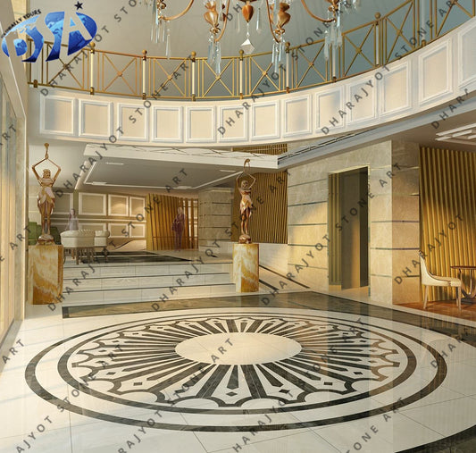 Luxury Indoor Decoration Mosaic Round Inlay Floor