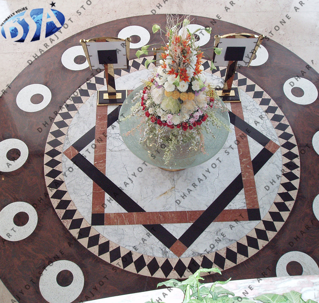 Italian Stone Inlay Diamond Italian Marble Inlay Polishing Flooring – Dharajyot Stone Art