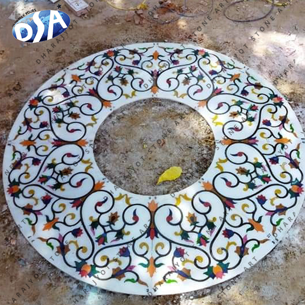 High Quality Natural Stone Rectangle Marble Floor Inlay Designs