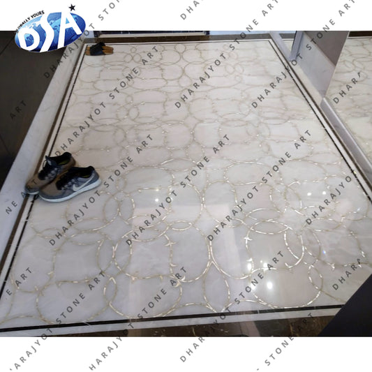 Natural Marble Stone Inlay Flooring Antique Flooring Work For Home