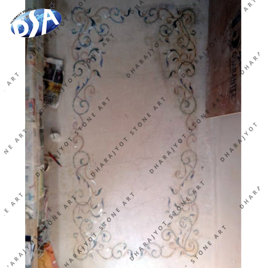 New Design inlay marble waterjet medallion floor pattern