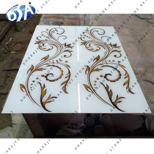 Modern Pattern Luxury Waterjet Marble Flooring Border Waterjet Marble