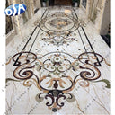 Indoor Outdoor Flower Inlay Flooring Tile Hotel Lobby Medallion Marble Tile Brown Waterjet Marble