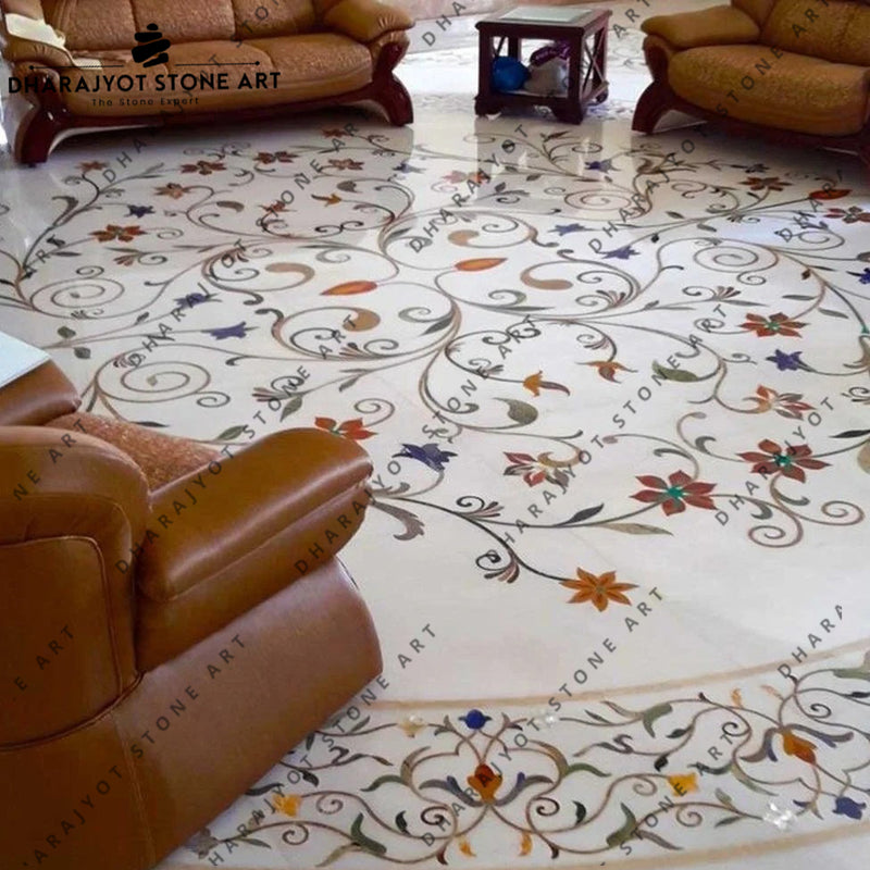 Natural Marble Water-Jet Classical Inlay Flooring