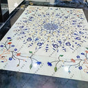 Customized Elegant Flower Pattern Marble Inlay Flooring