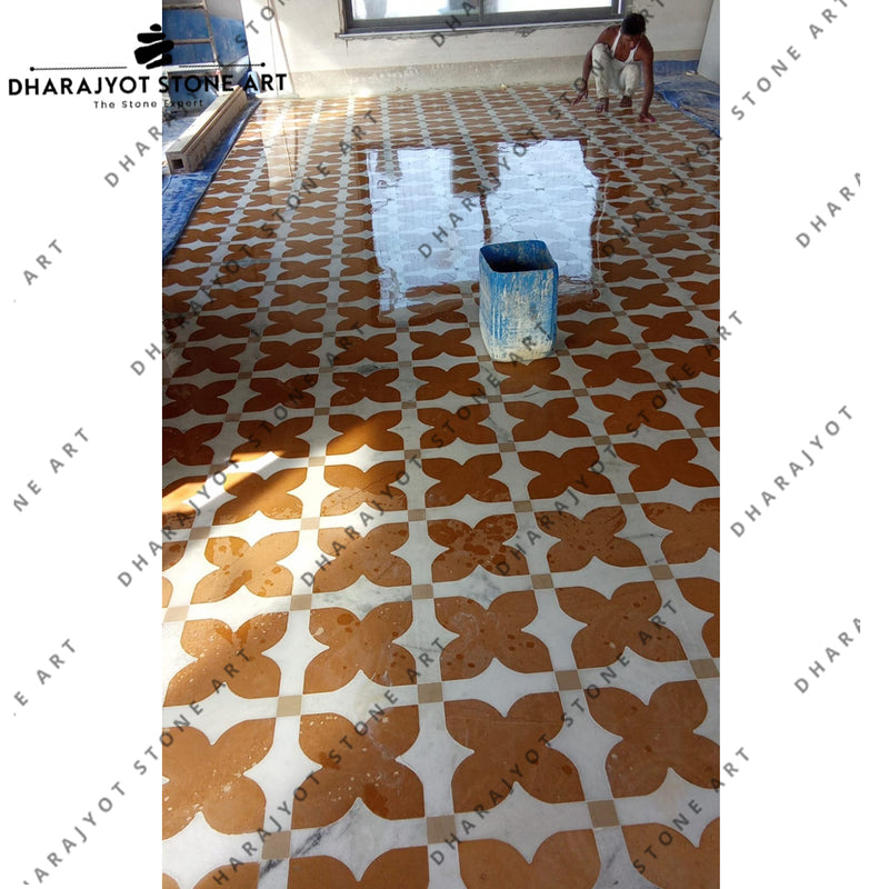 Multicolour Natural Stone Diamond Waterjet Medallion Flooring