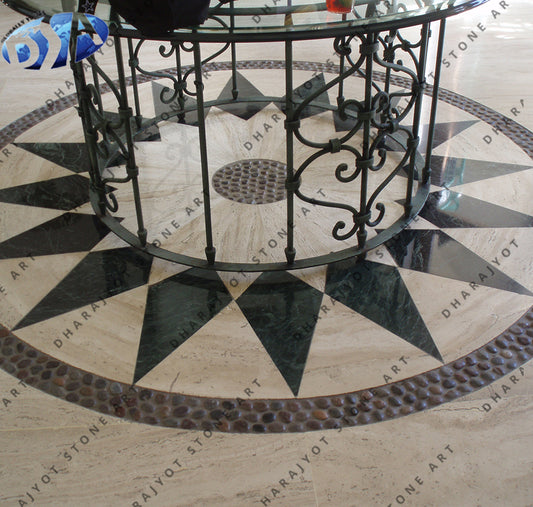 Customized Marble Floor Round Inlay Flooring