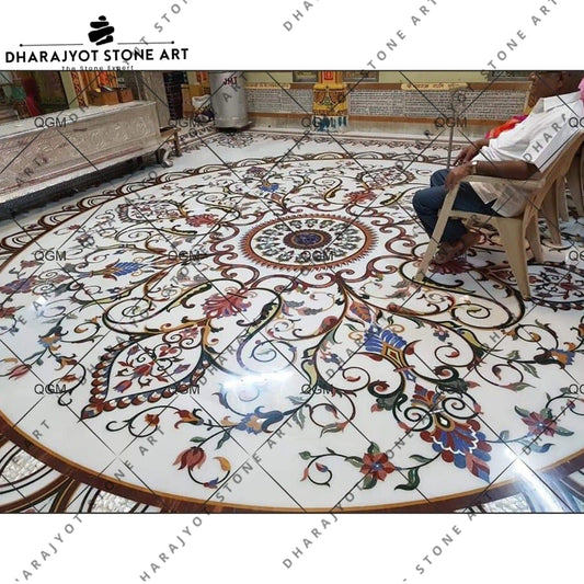 Home Decor Modern Waterjet Medallion Marble Flooring Inlay