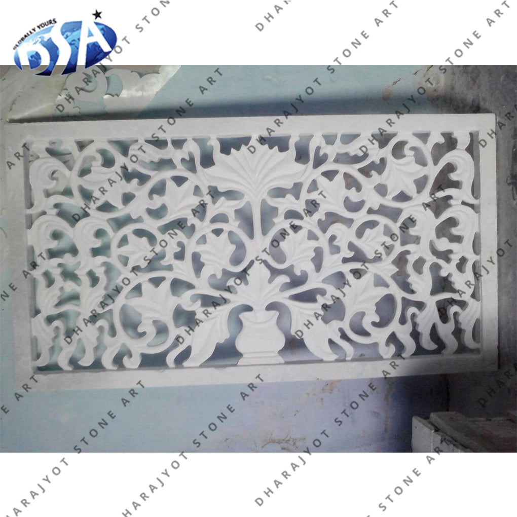 White Marble Home Interior Jali Screen