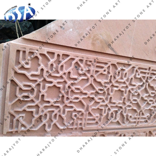 Polished Red Rectangular Sandstone Jali