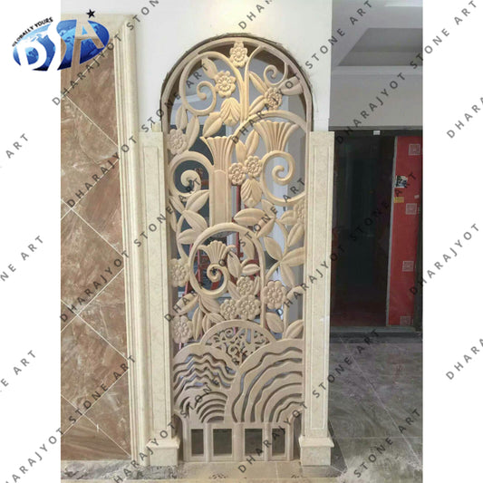 Stone Hand Carving Panel Jali screen