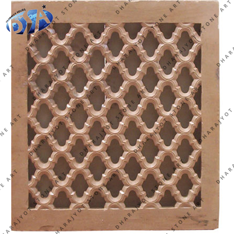 Home Decorative Polished Pink Sandstone Window Jali