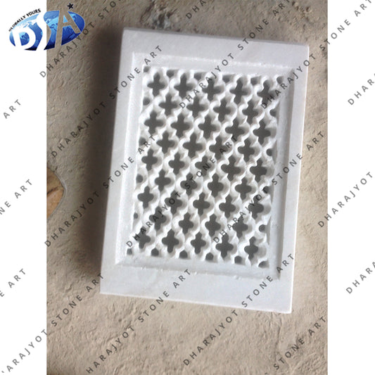 White Marble Hand Carved Design Jali