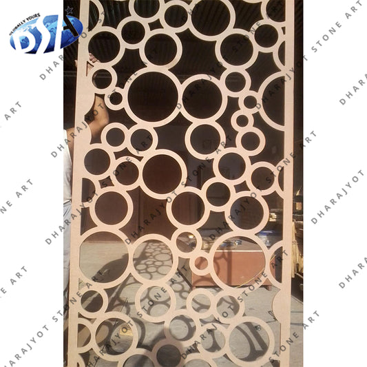 CNC Cutting Brown Main Door Carved Jali