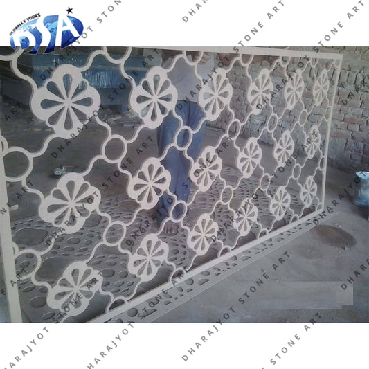 Classic White Marble Balcony Handrails Jali