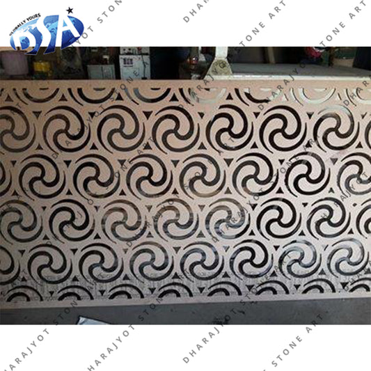 Beige Dholpuri Stone Jali Screen