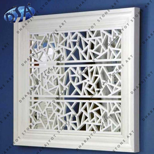 White Marble Hand Carving Window Decoration Jali