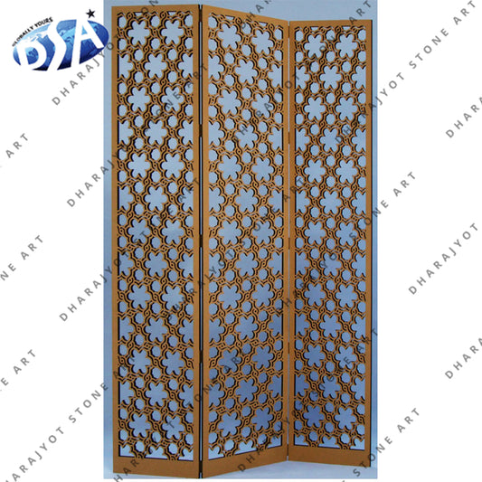 Antique Design Hand Carved Portable Folding Room Divider Jali