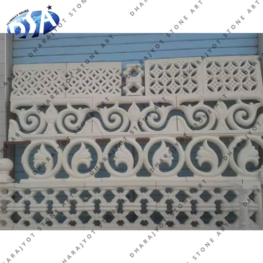 Red Natural Sandstone Balcony Jali Screen