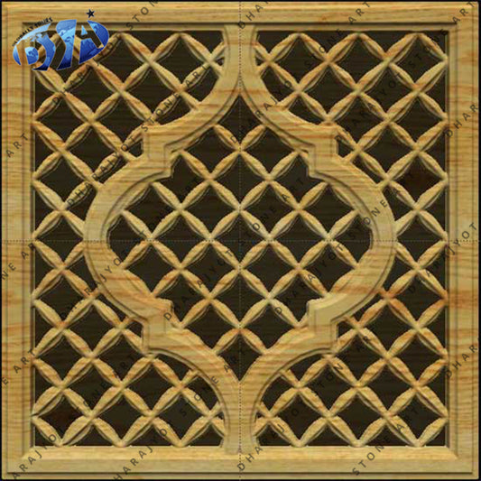 Yellow Sandstone Hand Carved Jali Screen