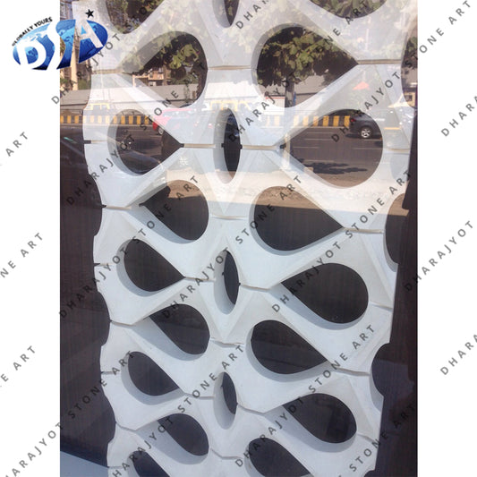 White Marble Hand Carving Jali Screen