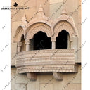 Traditional Rajasthani Style Hand Carved Sandstone Jharokha