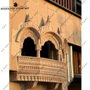 Traditional Rajasthani Style Hand Carved Sandstone Jharokha