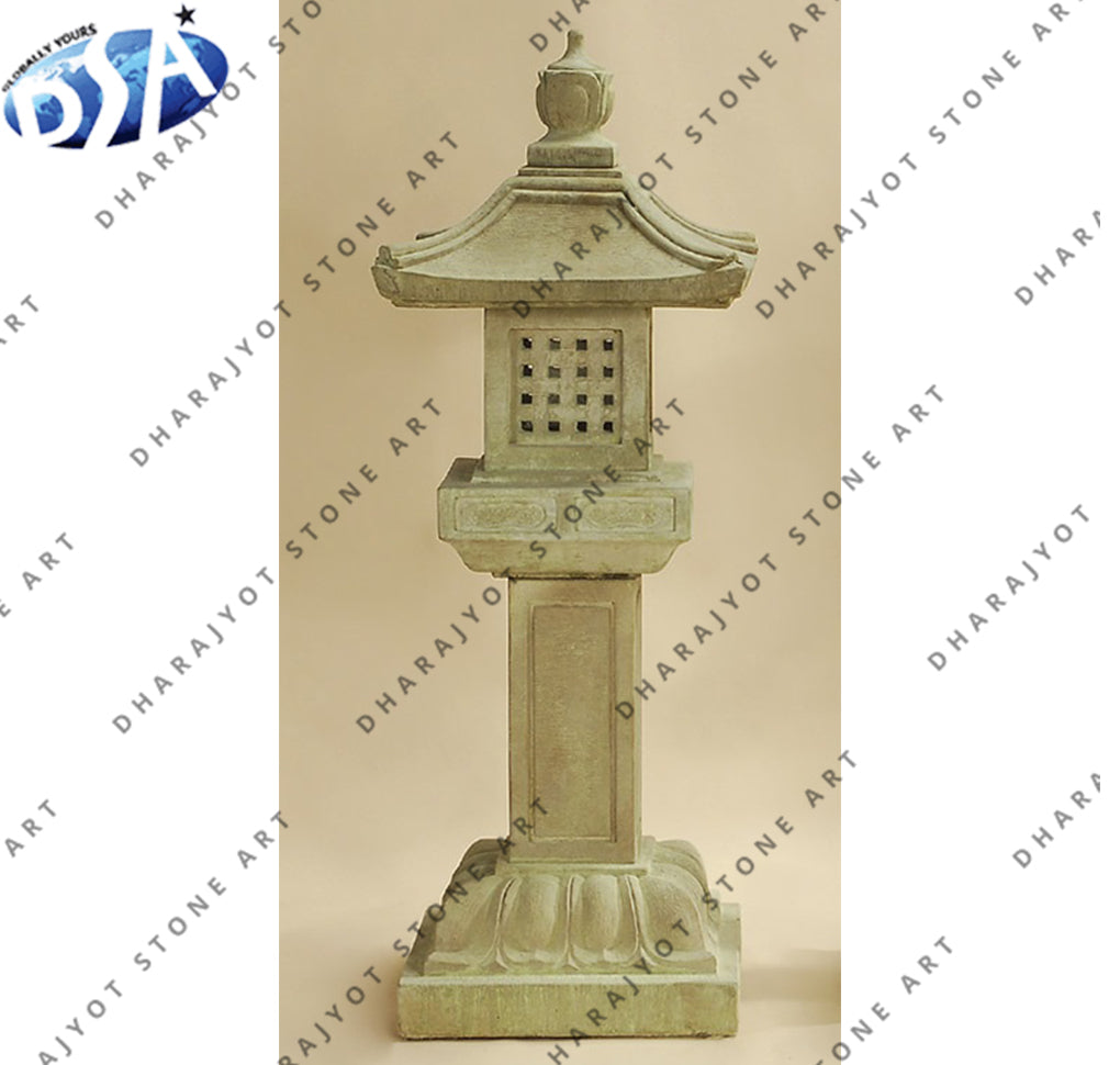 Custom Outdoor Garden Decoration Marble Stone Lamp