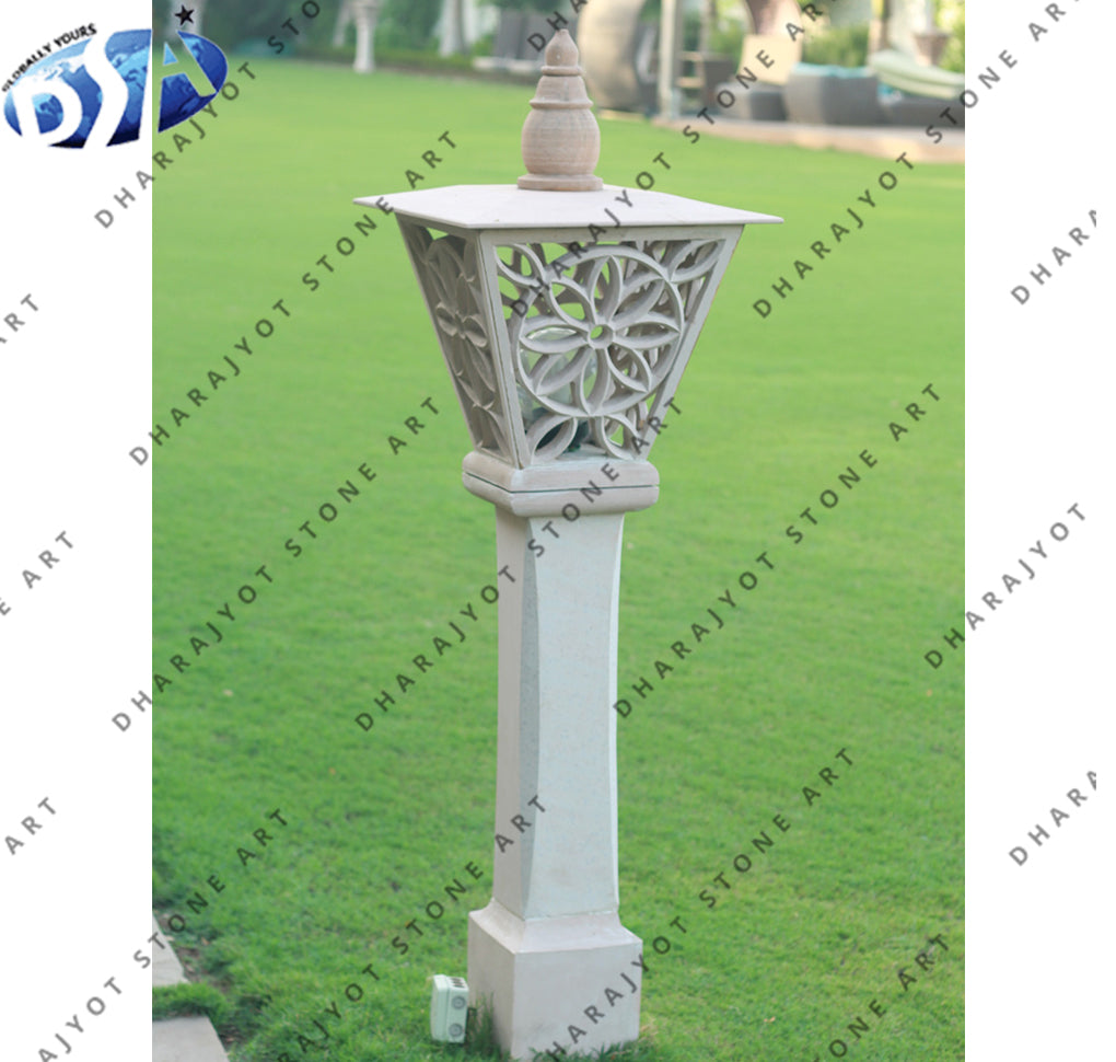 White Sandstone Pillar Lamp
