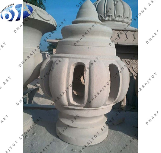 White Sandstone Garden Lamp