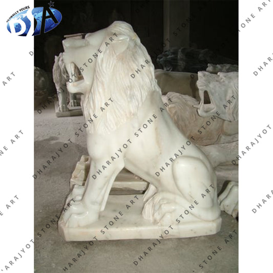 Garden White Decor Stone Lion Statue